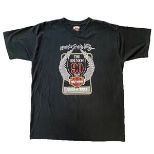 Vintage Harley Davidson T Shirt Mens 1993 Milwaukee The Reunion 90 Years, Large